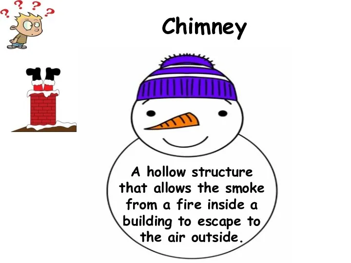 A hollow structure that allows the smoke from a fire inside a