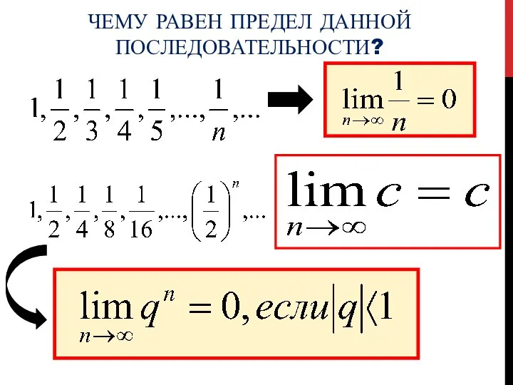 ЧЕМУ РАВЕН ПРЕДЕЛ ДАННОЙ ПОСЛЕДОВАТЕЛЬНОСТИ?