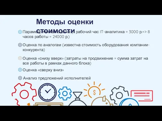 Параметрическая оценка (1 рабочий час IT-аналитика = 3000 р.=> 8 часов работы