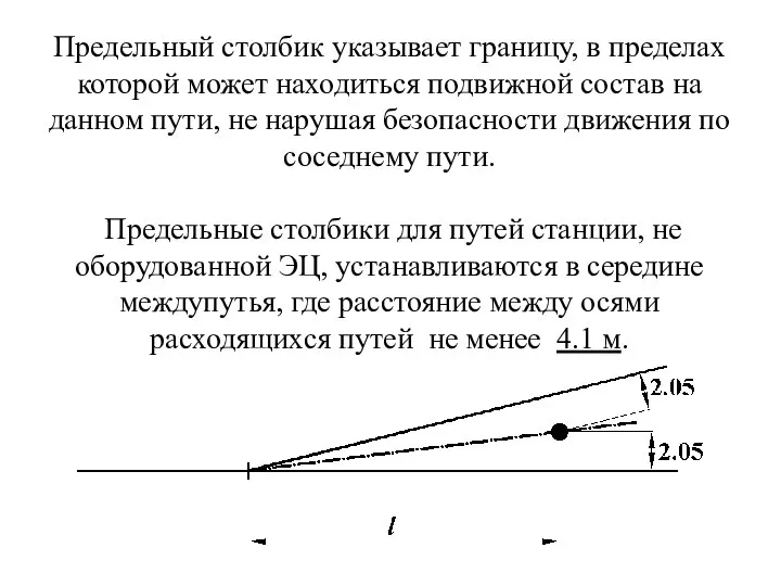 Предельный столбик указывает границу, в пределах которой может находиться подвижной состав на