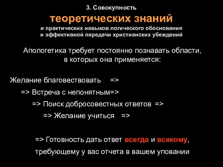 3. Совокупность теоретических знаний и практических навыков логического обоснования и эффективной передачи