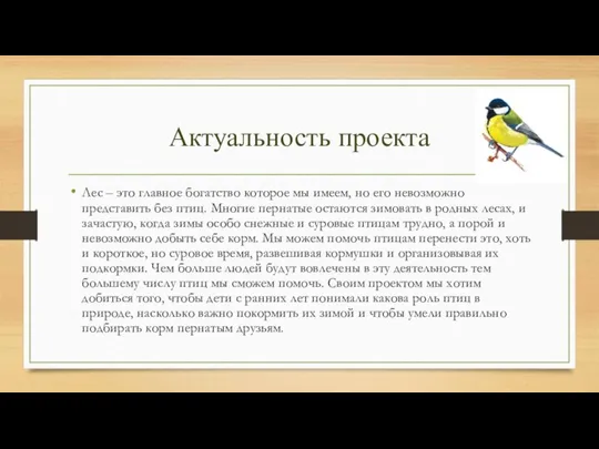 Актуальность проекта Лес – это главное богатство которое мы имеем, но его