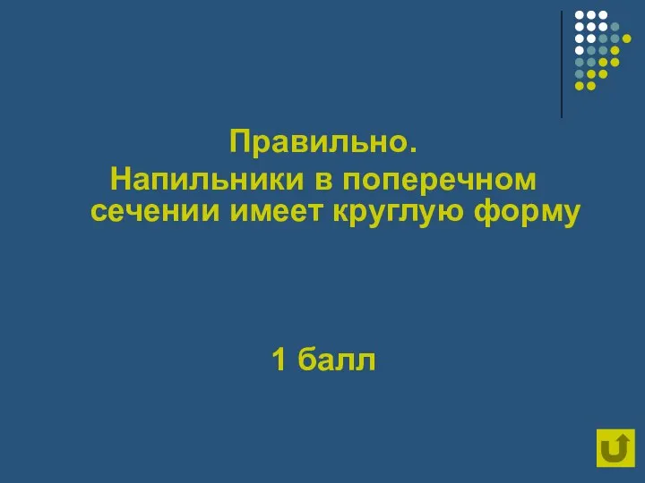 Правильно. Напильники в поперечном сечении имеет круглую форму 1 балл