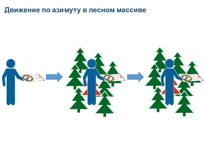 Движение по азимуту в лесном массиве