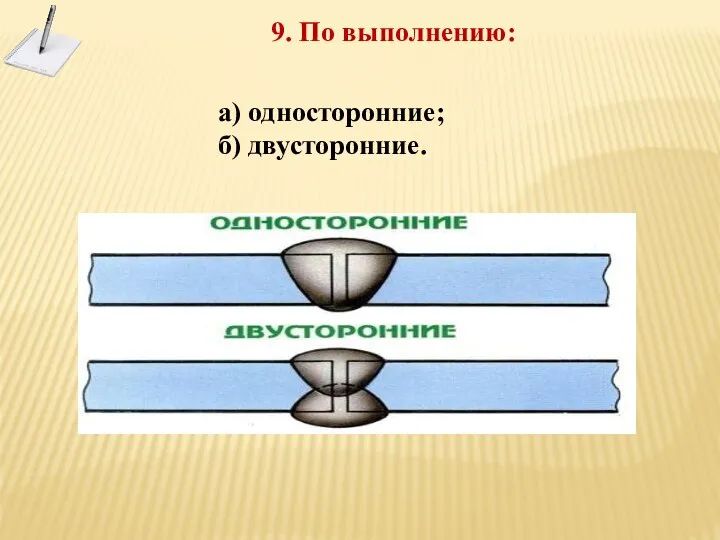 9. По выполнению: а) односторонние; б) двусторонние.