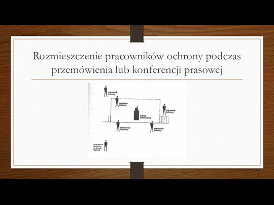 Rozmieszczenie pracowników ochrony podczas przemówienia lub konferencji prasowej