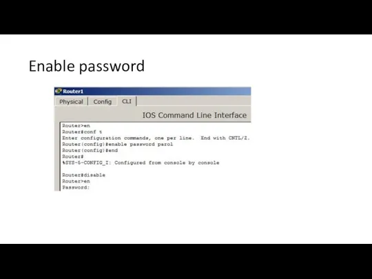 Enable password