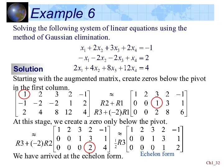 Ch1_ Example 6 Solving the following system of linear equations using the