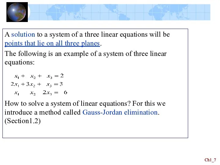 Ch1_ Ch1_ A solution to a system of a three linear equations
