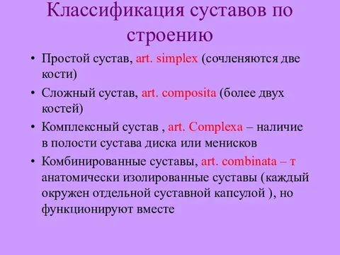 Классификация суставов