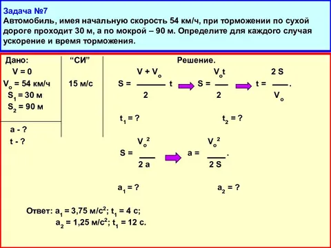 Измерение начальной скорости. Равноускоренное движение автомобиля. Начальная скорость движения. Как найти начальную скорость. Как найти время торможения.