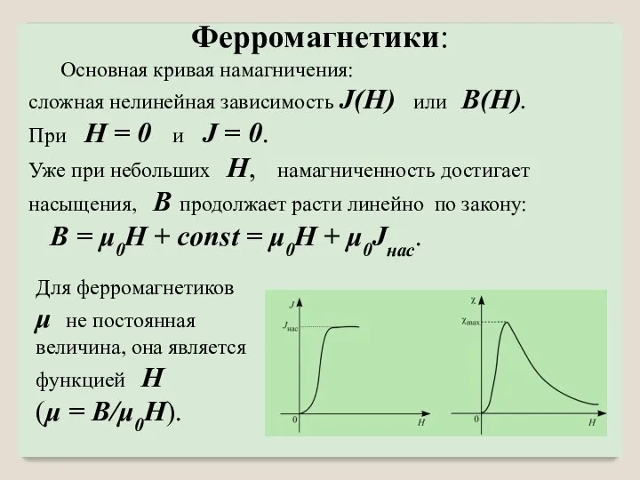 Основные кривые