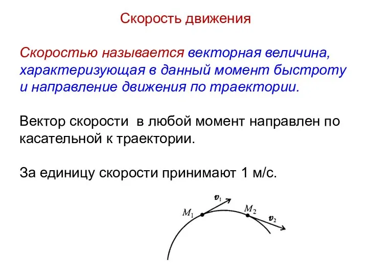 Вектор скорости движения