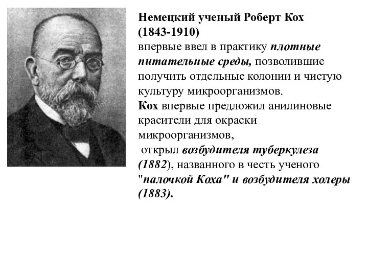 Немецкий ученый кох исследовал инфекционные болезни млекопитающих. История микробиологии. Микробиология задачи с ответами.