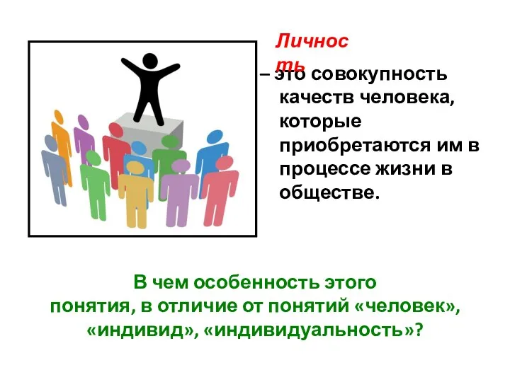 Личностью не рождаются личностью становятся. Люди которые не являются личностью. Личность это конкретный человек. Личность человек обладающий социально значимыми качествами. Психология личности человека.