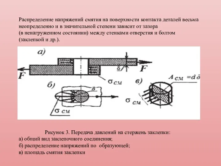 Напряжение среза и смятия