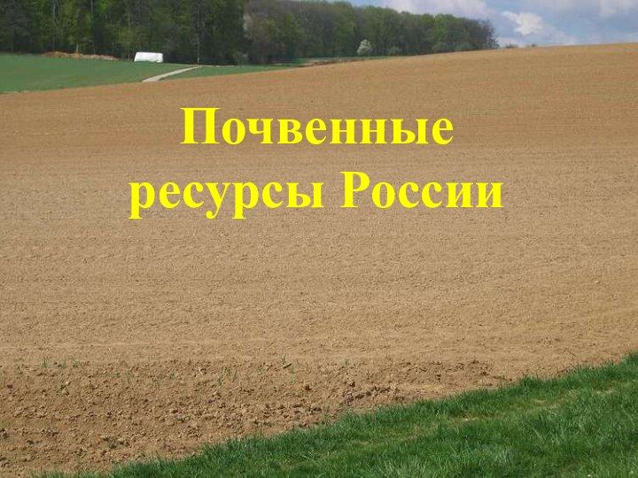 Почвенные ресурсы