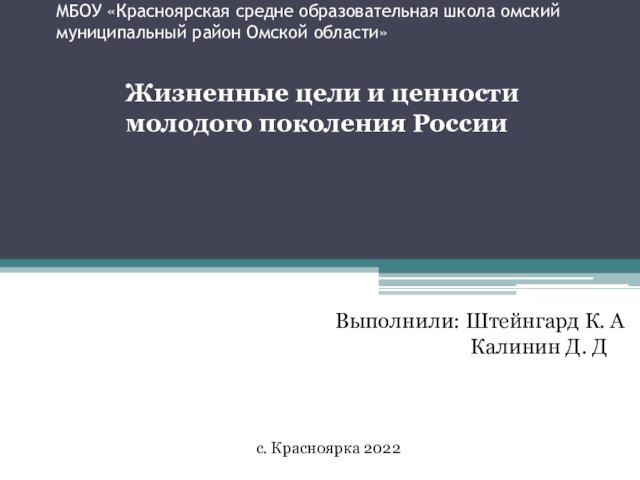 Проект на тему жизненные цели молодого поколения россии